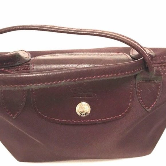 LONGCHAMP, VINTAGE BROWN NYLON HANDBAG, PRE-OWNED - Picture 4 of 10